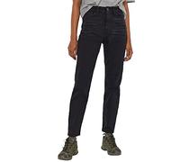 Noisy may Women's Nmmoni Hw Straight ANK Jeans Noos Stretch, Black Denim, 28W x 30L