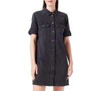 Noisy may Women's Nmnew Signe S/S Denim Dress Wg001bl Noos, Black (Black-2), M