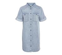 Noisy may Womens Nmnew Signe S/S Denim Wg003lb Noos Dress, Light-Blue, L UK