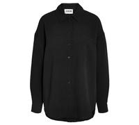 Noisy may Women's Nmripple L/S Oversized Shirt WVN Noos Long Sleeve Blouse, Black, XL