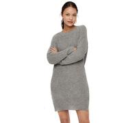 Noisy May Women's NMSIESTA L/S O-Neck Knit Dress NOOS, Medium Grey Melange, M