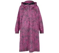 Noisy may Women's Nmsky L/S Printed Rain Poncho Noos, Java/AOP: Zebra Pink Yarrow, One Size