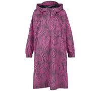 Noisy may Women's Nmsky L/S Printed Rain Poncho Noos, Java/AOP: Zebra Pink Yarrow, One Size