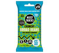Noisy Snacks - Beef Brisket Crunchy Broad Beans, Great Taste Award Winning, Hint of Salt & Spicy, Healthy Low Calorie Snack, High Protein & Fibre, Vegan, Gluten Free, Palm Oil Free 10 x 25g Recyclable