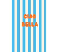 Noitzbuch Streifen Stripes Ciao Bella: Dotted Journal - gepunktet - 6x9 A5 120 Seiten - Sommer - blau weiß - Dopamin