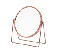 Noix de Coco Luxury Swivel Chrome Mirror | Double-sided Magnification | Portable & Travel Friendly | Premium Chrome Finish, Durable | Space-saving design for Bedroom, Bathroom (Rose Gold)