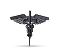 Noizzy Caduceus Snake Staff Car Emblem Medical Logo Badge 3D Metal Sanitary Sticker Styling Accessories (Black)