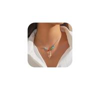 Nojess Starfish Necklace for Women Gold Shell Seashell Charm Pendant Necklace Boho Conch Shell Necklace Summer Ocean Beach Surfer Jewelry, One Size, Metal, No Gemstone