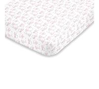 NoJo Super Soft Pink & White Purrdy Kitty Cat Fitted Crib Sheet, Pink, White