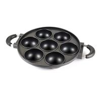 NokarOnline Takoyaki Grill Pan 7 Hole - Non-Stick Cast Iron Japanese Pan for Omelettes, Pancakes, Eggs & Snacks, Grill & Saute Pan (Induction Compatible)