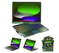 NOKBABO for iPad 10th 11th (A16) Generation Case with Keyboard,iPad Air 11 Keyboard(M3/M2), Keyboard for iPad Pro 11 (4th/3rd/2nd/1st) & iPad Air 5/4th, Trackpad,360°Swivel, Backlit - Midnight Green