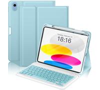 NOKBABO for iPad 11th/10th Generation Case with Keyboard, Magnetic Wireless Detachable Folio case with Pencil Holder, Keyboard for ipad 11th(A16,2025) & iPad 10th Generation(2022) - Sky Blue