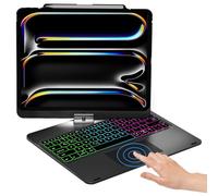 NOKBABO for iPad 13 pro case with Keyboard & iPad Air 13 inch case Keyboard, Rainbow Backlits, Pencil Holder, 360°Rotatable, Compatible with iPad Pro 12.9 6th/5th/4th/3rd Generation - Black