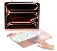 NOKBABO for iPad 13 pro case with Keyboard & iPad Air 13 inch case Keyboard, Rainbow Backlits, Pencil Holder, 360°Rotatable, Compatible with iPad Pro 12.9 6th/5th/4th/3rd Generation - Bright Pink
