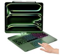 NOKBABO for iPad 13 pro case with keyboard & iPad Air 13 inch case keyboard, Rainbow Backlits, Pencil Holder, 360°Rotatable, Keyboard for iPad Pro 12.9 inch 6th/5th/4th/3rd Generation - Midnight Green