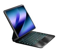 NOKBABO for iPad Air 11 inch case with Keyboard 2024 (M2), Magic-Stand, 7-Color Backlit, Magic Keyboard for iPad Pro 11 (4th/3rd/2nd/1st) & iPad Air 10.9 inch 6th/5th/4th- Matt Black