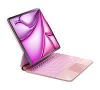 NOKBABO for iPad Air 11 inch case with Keyboard 2024 (M2), Magic-Stand, 7-Color Backlit, Magic Keyboard for iPad Pro 11 (4th/3rd/2nd/1st) & iPad Air 10.9 inch 6th/5th/4th - Light Pink