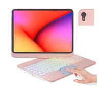 NOKBABO iPad 10th Generation case with Keyboard, Rainbow Backlight, 360°Rotation, Built-in Touchpad & Pencil Holder, Keyboard case for iPad 10th Generation 10.9" - Bright Pink