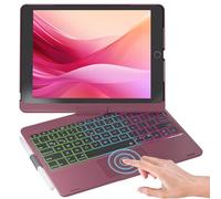NOKBABO iPad 9th Generation Case with Keyboard 360° Rotatable Touchpad and 7 Color Backlight & Pencil Holder for iPad 9th/8th/7th Gen 10.2 inch & iPad Air 3rd Gen/iPad Pro 10.5 inch - Dark Red