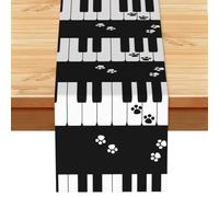 Nokeyboard Cat Paw Print Pattern, Table Runner, Imitation Linen Table Runner For Home Party Dining Room 33x183 cm