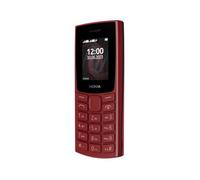 Nokia 105 2G Feature Phone with long-lasting battery, 12 hours of talk-time, wireless FM radio, large display, and tactile keyboard, Dual Sim - Red
