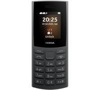 Nokia 105 4G 2. Edition (2024) (1.77 inch display, removable 1450mAh battery, 128MB memory expandable, Bluetooth 5.0, USB Type-C, 3.5mm jack socket, dual SIM, IP54, FM radio) Carbon Carbon