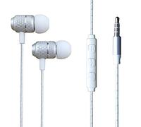 Nokia C1 - Earphone Headphone Earbud Noise Isolating Headphones With 3.5mm Jack [Remote & Microphone] Strong Bass-Driven Stereo Sound For Nokia C1 (SILVER)