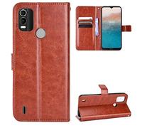 Nokia C21 Plus Case [Wallet Case] [Kickstand] [Card Slots] [Magnetic Flip Cover] Compatible with Nokia C21 Plus Smartphone(Brown)
