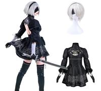 NOKIJP NieR: Automata Game, B-Type, Cosplay Costume, Toby, 2B, Nine S 9S, Eto A2, Automata, Halloween Costume, NieR: Automata Game, Nioh and Oya Cosplay Costume (2B Cosplay, 3XL)