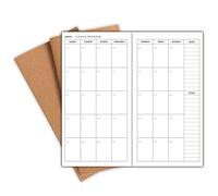 Nokingo 3-Pack Travelers Notebook Inserts, Undated Monthly & Weekly Inserts, Standard Size 4.25"x8.25" Calendar Refills