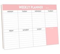Nokingo Weekly Planner Pad - Tear Off To Do List Pad with Daily Schedule & Calendar, 52 Sheets, 100gsm Paper, Undated Weekly Planning Notepad, 23x15cm
