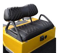NOKINS Golf Cart Club Car DS 2000.5-Up Diamond Seat Covers Kit, Fits Club Car DS OEM Ordinary Front Seat Cushion, Golf Cart Vinyl Seat Cover, No Nails Required (Black and Brown Stitching)
