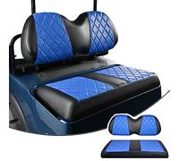 NOKINS Golf Cart Diamond Seat Covers Kit, Fit for Club Car Precedent OEM Standard Front Seat Cushion, Golf Cart Vinyl Seat Cover, No Nails Required (Blue and Black)
