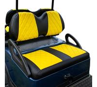 NOKINS Golf Cart Diamond Seat Covers Kit, Fit for Club Car Precedent OEM Standard Front Seat Cushion, Golf Cart Vinyl Seat Cover, No Nails Required (Yellow and Black)