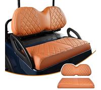 NOKINS Golf Cart Diamond Seat Covers Kit, Fit for Club Car Precedent Ordinary Front Seat Cushion, Golf Cart Vinyl Seat Cover, No Nails Required (All Brown)
