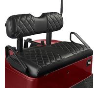 NOKINS Golf Cart ET Diamond Seat Cover for Most EZGO TXT Golf Carts, No Stapler Required, Golf Cart Vinyl Replacement Seat Cover Black Stitching