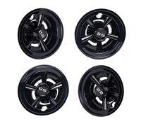 NOKINS Golf Cart SS Wheel Covers Hub Caps for Most Golf Carts 8 inch(Set of 4) Chrome Finish, Classic SS 5-Spoke Style (Black)