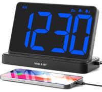 NOKLEAD Digital Alarm Clock, Large LED Display Bedside Clock with USB