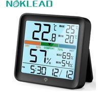 NOKLEAD Weather Station Meter Indoor LCD Digital Thermometer Hygrometer Temperature Humidity Meter Sensor Gauge Weather Station White
