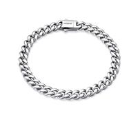 NOKMIT Stainless Steel Cuban Link Bracelet for Men & Women, 5mm/9mm/12mm Width, 7"/7.5"/8"/8.5" Length, Dainty 14K Gold Silver Chunky Curb Chain Bracelets Hip Hop Jewelry, Unisex Gifts, 8.5 inches
