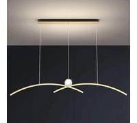 NOKTAI Brass Crystal Dining Room Chandelier LED Dimmable Strip Light Modern Minimalist Bar Pendant Light Indoor Home Long Decoration Ceiling Penden,Hanging Light