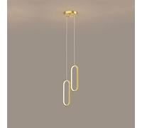 NOKTAI Brass Ring Line Chandelier Luxury Bedside Pendant Light LED Restaurant Bar Decoration Ceiling Pendent Lamp Indoor Home Lighting Adjustable,Hanging Light