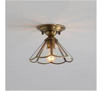 NOKTAI Brass Semi Flush Mount Ceiling Light - V-intage American Ceiling Lamp Compatible with Home Entryway Living Room Bedroom Dining Room,Hanging Light