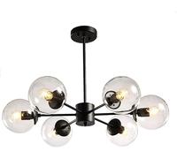 NOKTAI Brass Sputnik Chandeliers 6 Lights Industrial Rustic Mid Century Ceiling Light Fixtures Pendant Light Compatible,Hanging Light