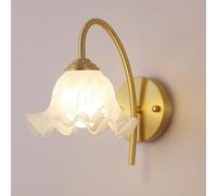 NOKTAI Brass Wall Sconce Modern Floral Elegant White Glass Sconce,Chandelier