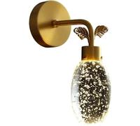 NOKTAI - Bubble Crystal Wall Light, Modern LED Bedside Wall Sconce, Single Head Brass Wall Lamp, Wall Mounted Background Wall Lighting Fixtures,Chandeliers