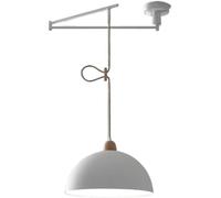 NOKTAI Ceiling Hanging Lamp Ceiling Swing Arm Light Fixture Adjustable Long Arm Dome Hanging Lamp Mid Century Modern Pendant Light Black White Metal Industrial Chandelier for Dining Table