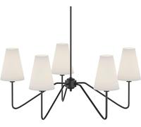NOKTAI Chandeliers Ceiling Lights 5-Arm Classic Chandeliers Polished Gold with Black Linen s,200W, D30/76CM Gold/Black (Null Black/White)