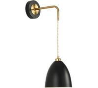 NOKTAI Creative Wall Light Bedside Wall Lamp with Metal Shade Modern E27 Wall Sconces Simple Wall Mounted Lamp Living Room Background Wall Aisle Corridor Lighting(Black)