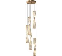 NOKTAI Crystal Chandelier LED Tricolor Dimmable Pendant Light Modern Home Decor Ceiling Hanging Lamp Indoor Suspended Light Fixture,Hanging Light